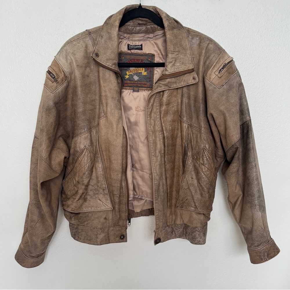 Vintage Tan Bomber Jacket